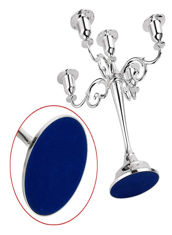 أونماي حامل شموع معدني فضي أنيق بخمسة أذرع من OwnMy، مناسب لتزيين طاولة الطعام أو المنزل في حفلات الكريسماس، لون فضي - Image 5